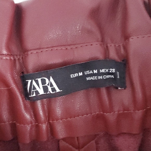 Zara Elegant Burgundy Women's Skirt M - Picture 2 of 6